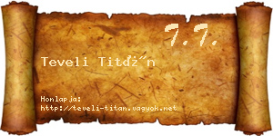 Teveli Titán névjegykártya